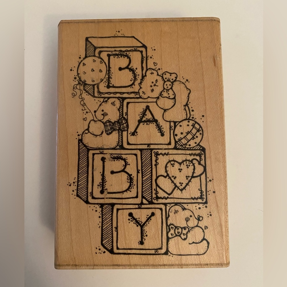 DOTS U121 Baby Blocks rubber stamp